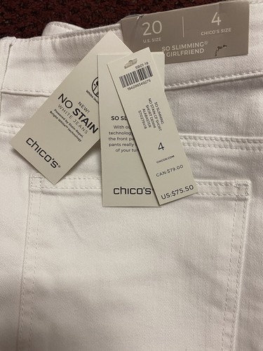 Chicos 20 So Slimming No-Stain White Girlfriend SHORTS Size 20 REG $75.50 - Picture 4 of 5