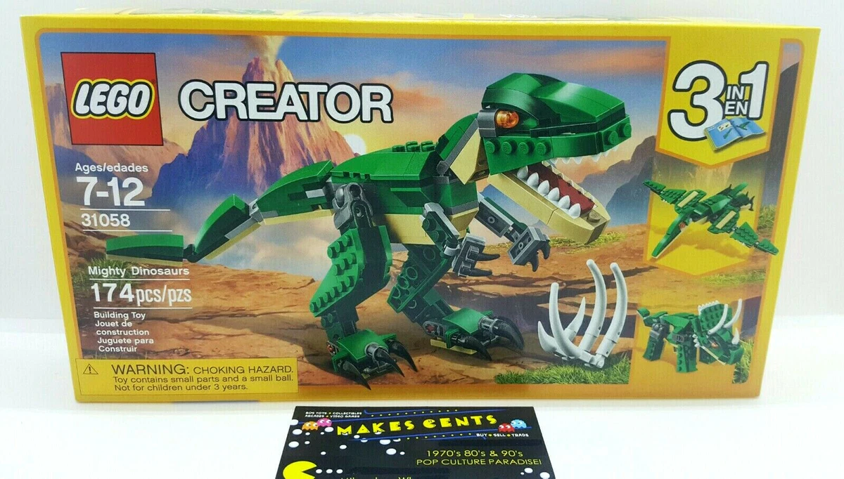 LEGO Creator 3 in 1 Mighty Dinosaur Toy, Transforms from T. rex to  Triceratops to Pterodactyl Dinosaur Figures, Great Gift for 7 - 12 Year Old  Boys 