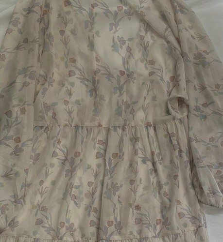 Anthropologie Kimono Duster Women Pink Sheer Floral Tiered Fairy Cottage NWT O/S - Picture 13 of 22