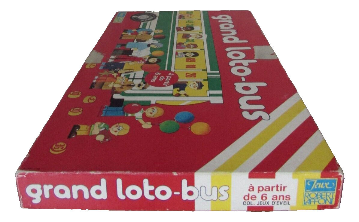 Jeu De Loto Vintage Années 1920-40 – Bus Et Figurines (88 Pcs) – France