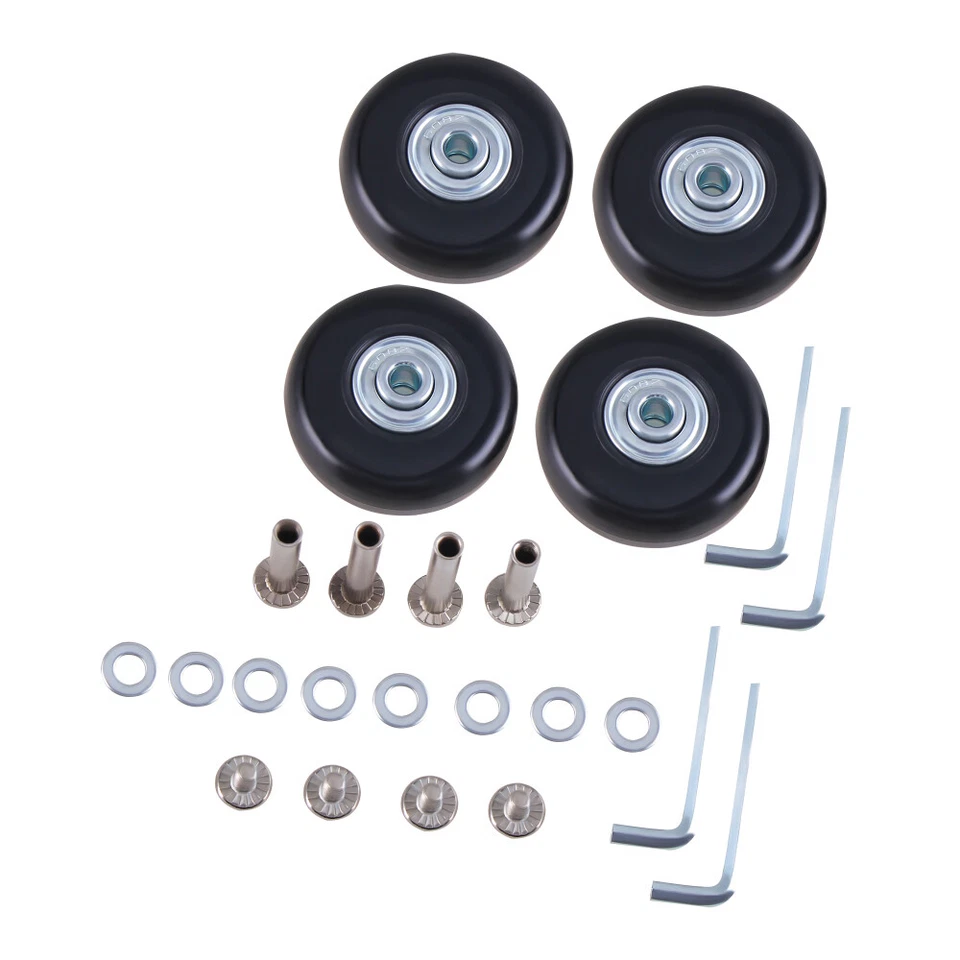 4x Gepäck Koffer Ersatz Räder Achsen 50mm Reparatur Mute Gummi Rollen DHL - Bild 4 von 4