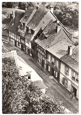 Postcard, Quedlinburg, view into an alley of the old town, 1976