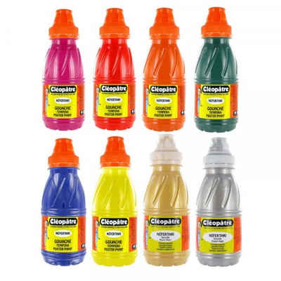 Pintura Gouache Nefertari De 1 Litro Color Negro, Lavable, Apta Para Niños Desde 3 Años, Fabricada En Francia, Ideal Para Papel Y Cartón