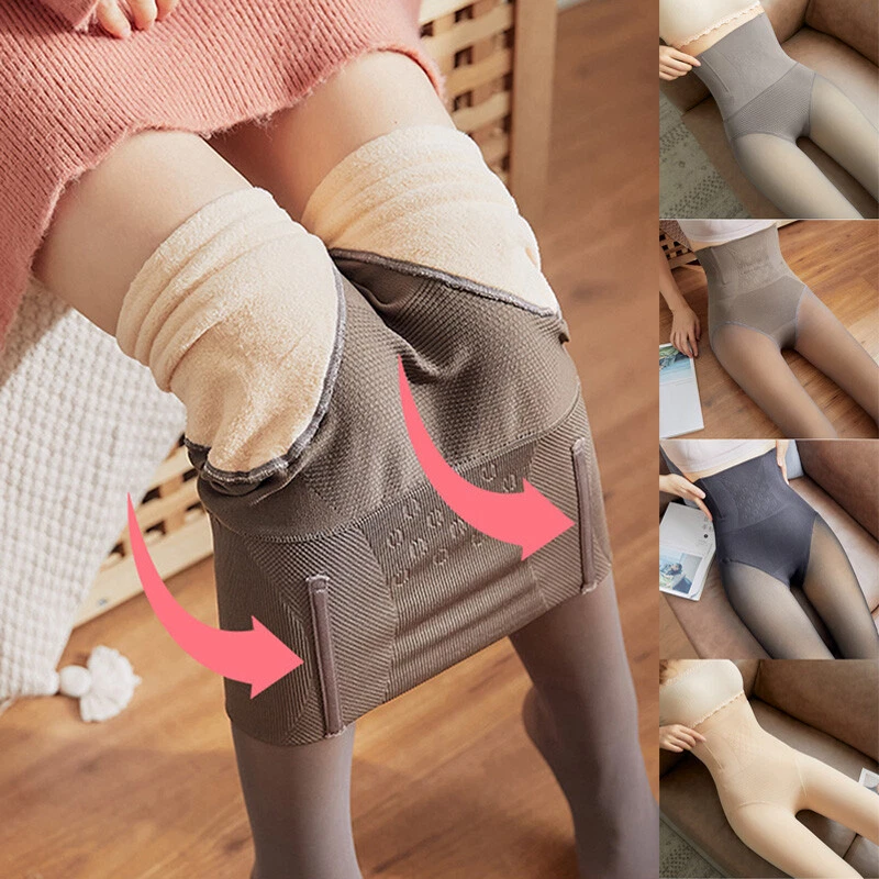 Mujeres Falso Transparente Corsé Cintura Alta Elastizado Invierno Cálido Polar Leggings Foto 2 de 4