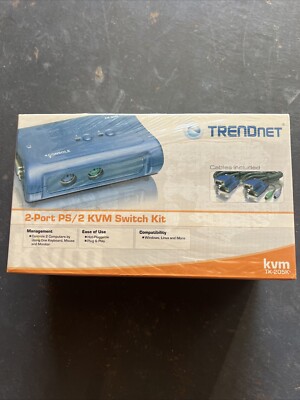 Trendnet TK-205K 2-port Ps/2 Kvm Switch Kit New Cables Included       -18