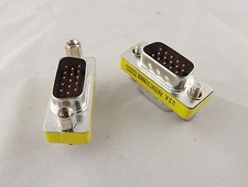 10x VGA/SVGA 15 Pin DB15 Male To Male D-SUB 3 Rows Mini Gender Changer Adapter