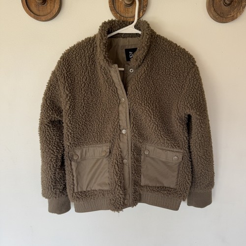 Art Class Green Sherpa Bomber Jacket Youth Girls Size Large 10-12 - Picture 4 of 9