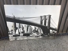 large scale vintage PRINT BROOKLYN BRIDGE NEW YORK CITY on press board 53 x 38.5