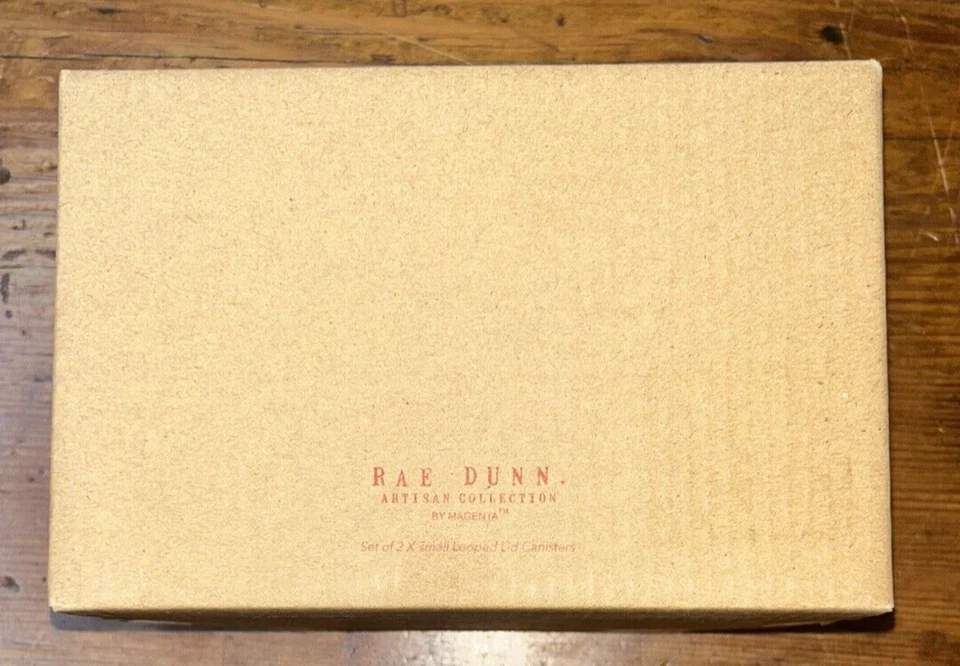 Rae Dunn Hair Ties Bobby Pins 2 Small White Ceramic Canisters Looped Lids - Image 2 of 3