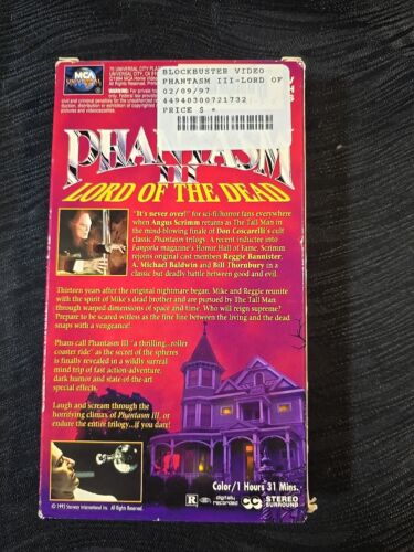 Phantasm III 3 Lord Of The Dead VHS 1993 (B30) - Picture 3 of 4