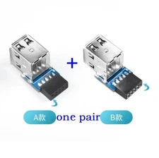 Internal motherboard 9pin to 2 port USB 2.0 a female adapter converter PCB