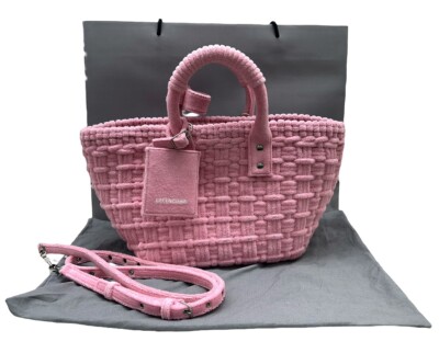 Balenciaga XS Bistro Basket Tote Bag w/Strap in Pink! (CMP104160)