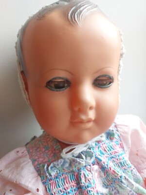 Poupée Ancienne Petitcollin Tête Aigle 60cm, Celluloïd, France Années 50, Garçon