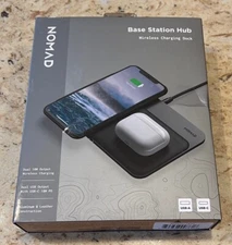 NEW Nomad Base Station Hub Edition Qi Wireless Charging Station - Black Leather