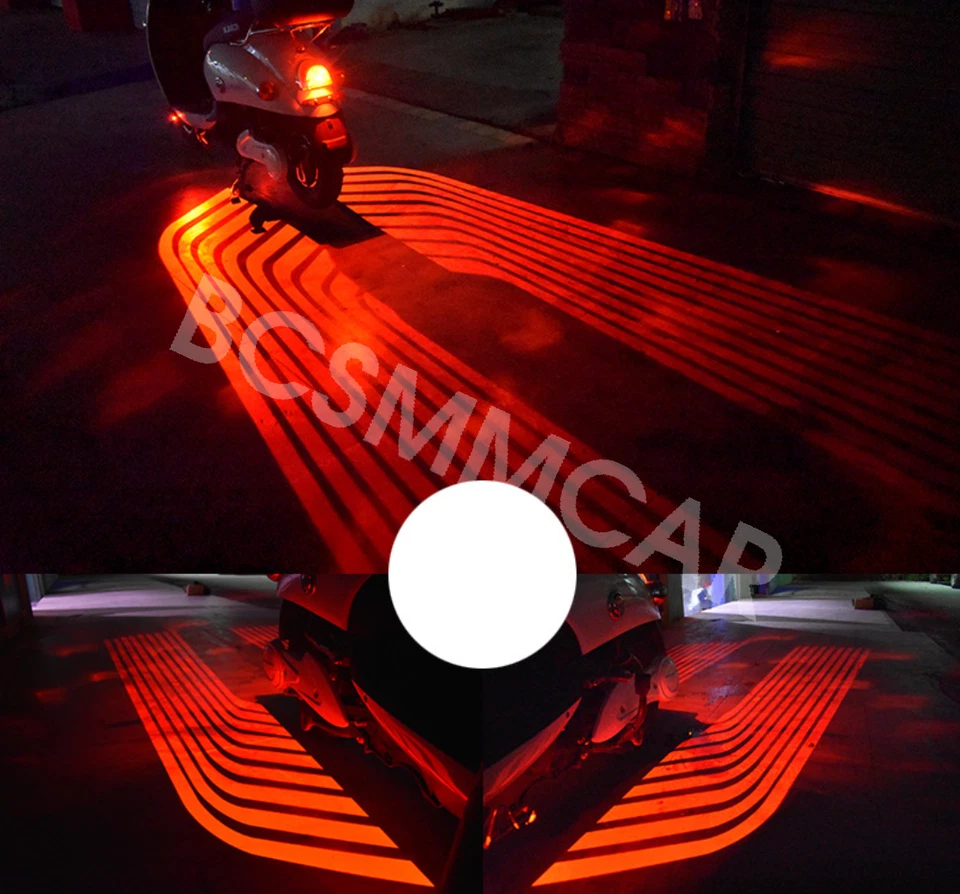LED Projection Motorcycle Side Wings Lamp Welcome Light Ambient Taillight 1 Set - Image 4 of 4