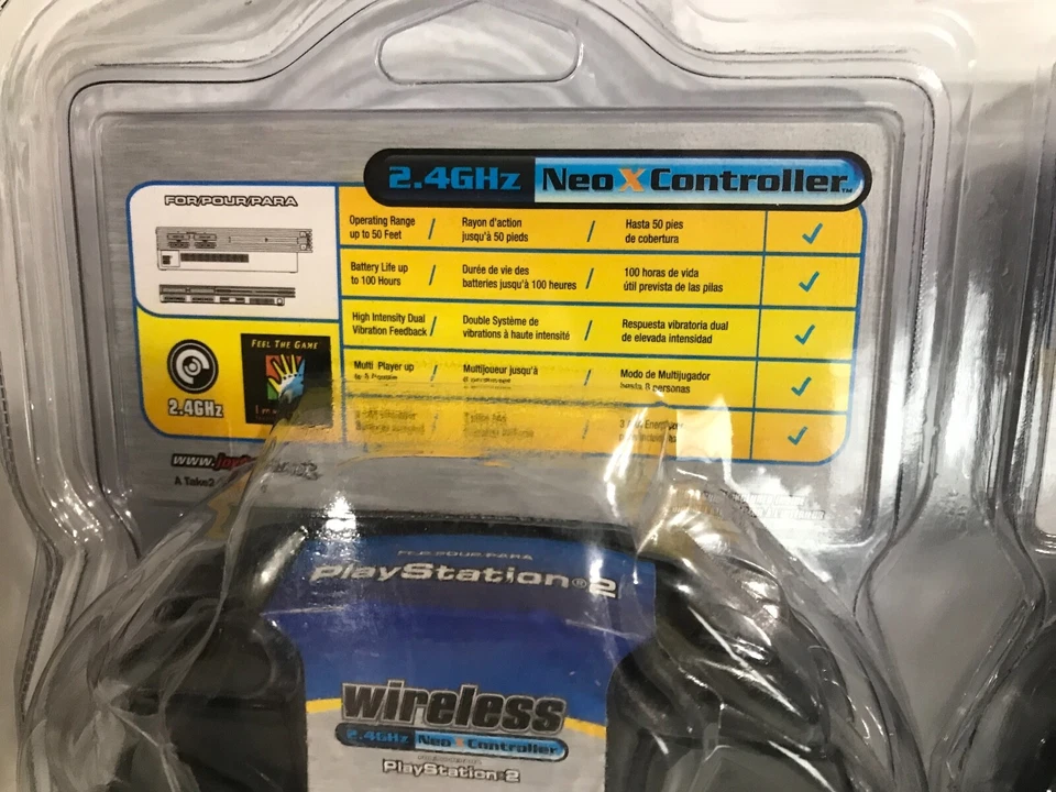 PS2 Joytech Wireless 2.4ghz Neo X Controller 2 - Pack NEW SEALED! NIB NOS - Image 3 of 4