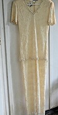BRILLIANTE by JA beaded ankle length ivory long straight gown size Small