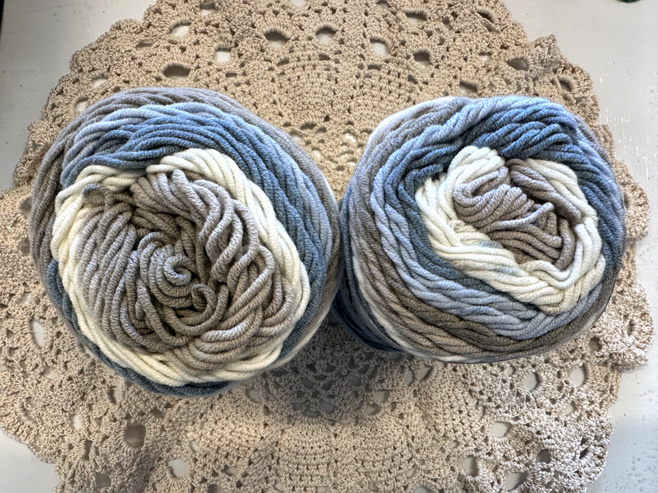 2 Cakes Caron Yarnspirations Cotton Cakes NESTED BLUES 3.5oz/211 Yds