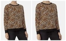 Lot of 2 Secret Treasures Women's Velour Cheetah Print Long Sleeve Shirt NEW