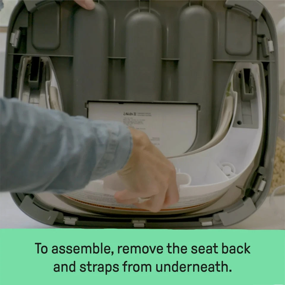 Silla alta de alimentación elevadora 2 en 1 para bebé Ingenuity, azul Foto 3 de 4