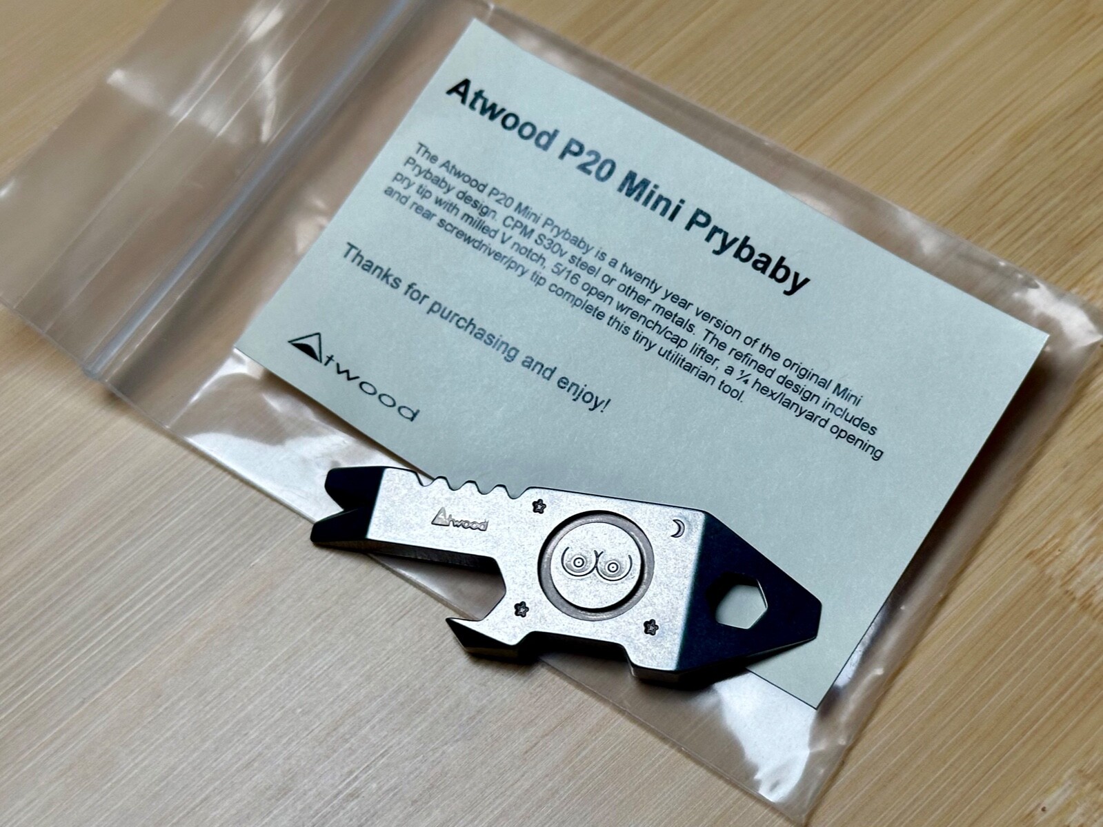 Peter Atwood Prybaby P20 Mini Steel Keychain Bottle Opener Pry Tool