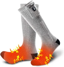 Heated Socks for Men Women, Electric Socks with 7.4V 2200Mah Rechargeable Batter