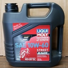 10w-60 Street Race Motorcycle Oil 4l Liqui Moly 4t Synthetic 10-60 20072 1 Gal.