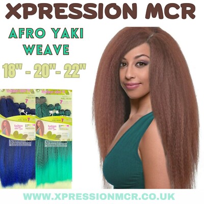 Elegante heiße Afro Yaki Webart 7 Stück mit Spitze 250 g 18''-20''-22'' Zoll UK Verkäufer