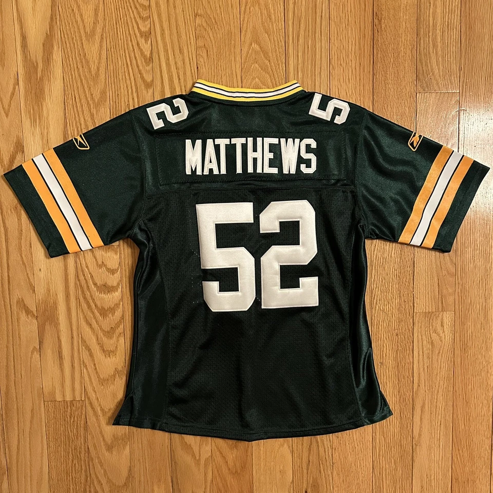 Camiseta Cosida Juvenil Green Bay Packers NFL Clay Matthews Reebok Onfield M Foto 2 de 4