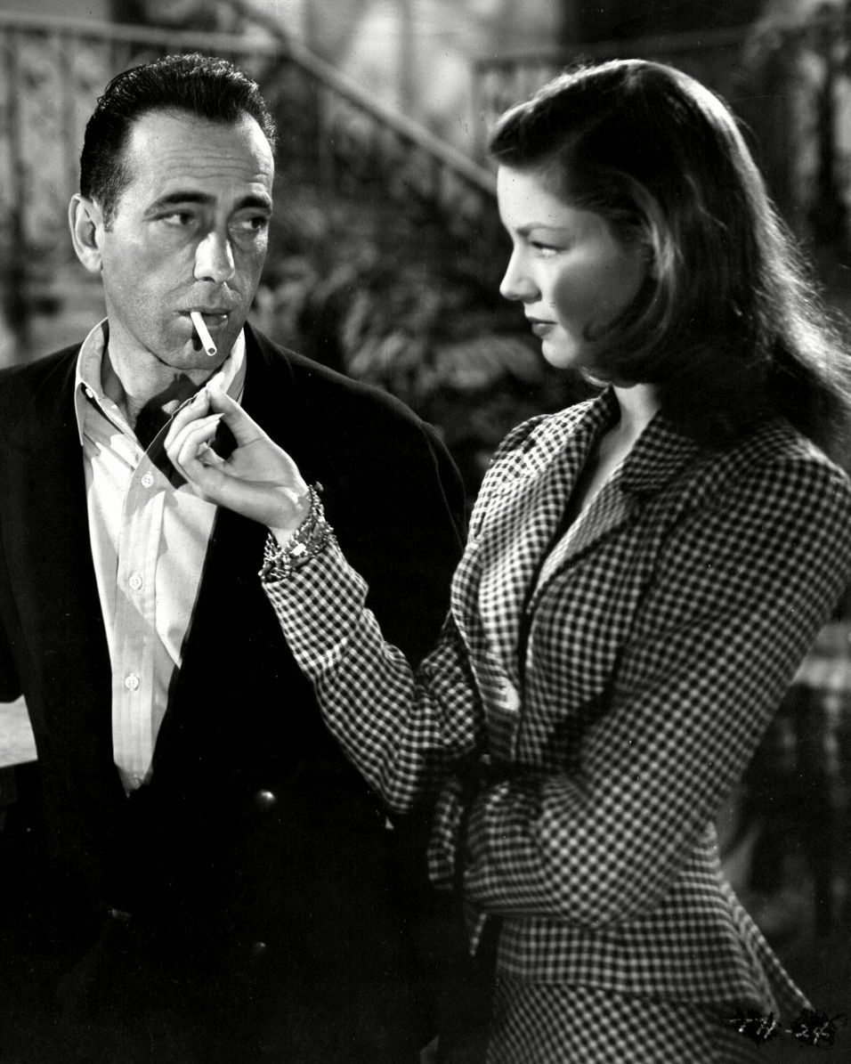 lauren bacall cigarette Lauren Bacall & Humphrey Bogar Lighting Cigarette 8x10 Picture Celebrity  Print