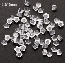 Flower Rubber Silicone Earring Backs Earrings Stoppers Caps Stops Ear Clear K89