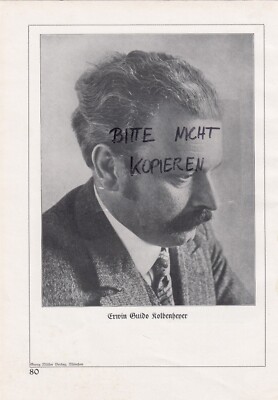 Bilddokument 1930, Bildnis Dr. phil. Dr. med. h.c. Erwin Guido Kolbenheyer Tübin