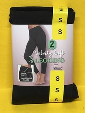 Felina Velvety Soft 7/8 Legging Women's 2-Pack - Black - Size S NEW
