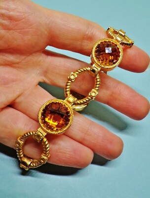 REBECCA ROMA Armband Bronze vergoldet Topas Etruskisch Etruscan Revival