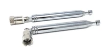2 x Telescopic 10 SECTION Antennas FM 75 Unbal for ALL F CONNECTOR Systems