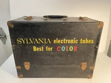Vintage Sylvania Electronic Tubes Carrying Case Box Lot of 170+ Tubes *untested