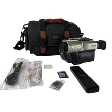 Canon ES280 8mm Video Camcorder Bundle UnTested Remote Bag Cables SD Card