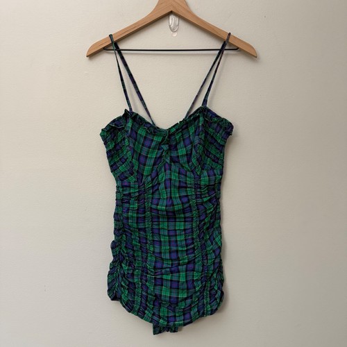 Vintage 1950’S Jantzen Plaid Ruched Women’s Bathing Suit Swimsuit Pinup 18/40