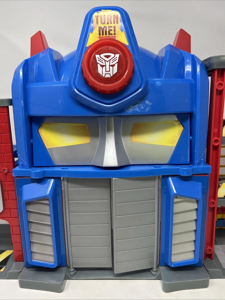2010 Transformers Rescue Bots Optimus Prime Fire Station w/Lights & Sounds Works - Image 2 of 4