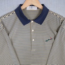 FAIRWAY GREENE x FISHERS ISLANY NY Yellow Blue Cotton Polo Shirt Size XL Mens