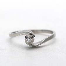 Solit&auml;r Ring 585 Gold 14 KT Wei&szlig;gold Diamant 0,03 CT Brillant Damen Wert 680,-