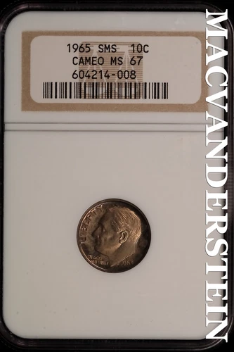 1965 Roosevelt Dime - NGC SMS MS 67 Cameo - Scarce  No Reserve  #SLJ79