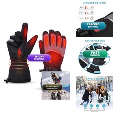 Heated Gloves Men Women 7.4V Battery 3 Heat Modes Windproof Reflective XL