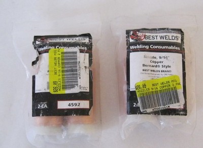 New Lot of 4 Best Welds 4592 Nozzle 9/16'' Copper Bernard Style