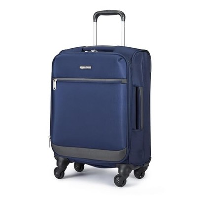 AMAZON BASICS LUGGAGE 18''MEDIUM CARRY-ON SOFTSIDE FOUR WHEELS NAVY BLUE