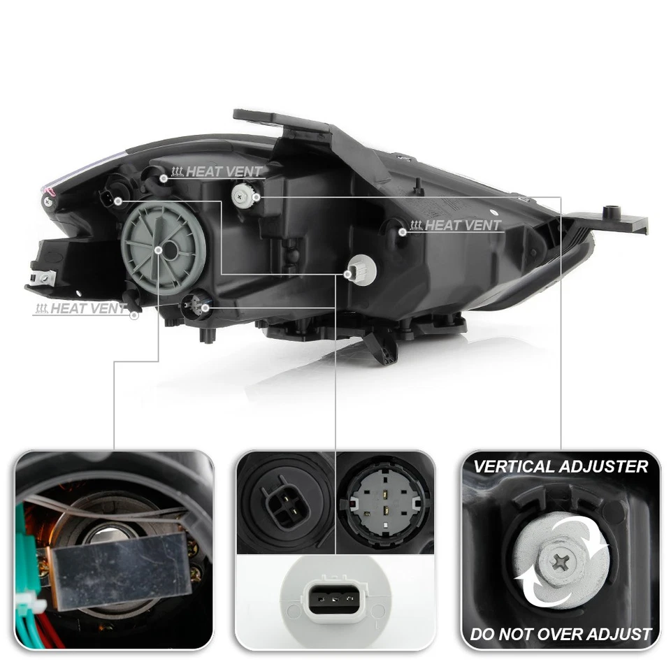 Dodge Dart 2013-2016 HID/Xenón Negro Tubo LED Proyector Faros Juego Foto 4 de 4