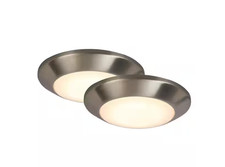 Commercial Electric 7 in. Brushed Nickel LED Flush Mount 2-Pack 