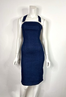 white christmas dresses Vintage 1970s Denim Dress / Cross Back Straps / Made in Italy / M – Sarah &  Ludo main image 1