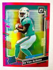 2023 Donruss Optic De'Von Achane PINK Prizm RC #269 Dolphins Rated Rookie!