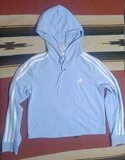 Adidas Lilac/Lavender Long Sleeves Hoodie Sweatshirt Small White Strips Sleeves